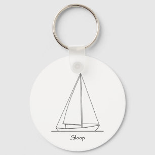 Sloop Sailboat Logo (Segelplan) Schlüsselanhänger
