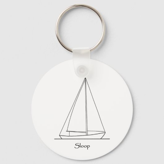 Sloop Sailboat Logo (Segelplan) Schlüsselanhänger (Vorderseite)