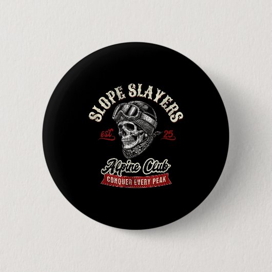Slope Slayers Freestyle-Skifahrer Winter Button (Vorderseite)