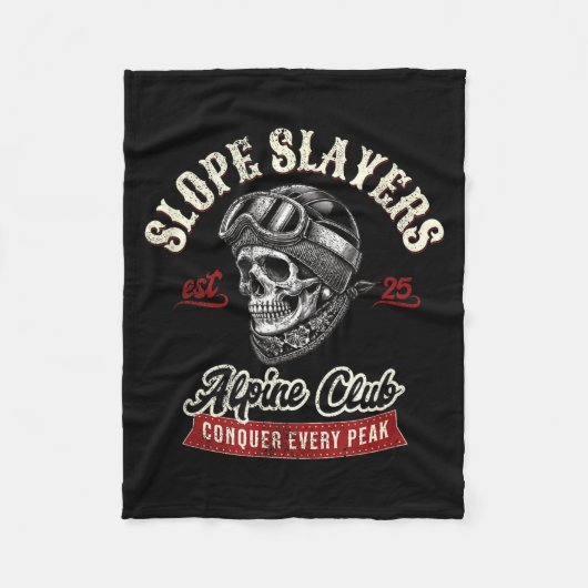 Slope Slayers Freestyle Skifahrer Winter Fleecedecke (Vorderseite)