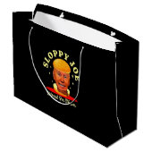Sloppy Joe Biden Anti President Große Geschenktüte (Rückseite Schrägansicht)