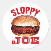 Sloppy Joe Runder Aufkleber (Vorderseite)