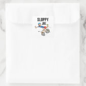 Sloppy Joe Tee Running The Country Is Like Riding Quadratischer Aufkleber (Tasche)