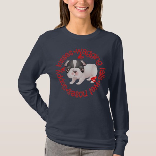 Sloppy Kisses, Boston Terrier T-Shirt (Vorderseite)