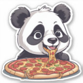 Sloppy Pizza Panda Waterproof Aufkleber (Vorderseite)