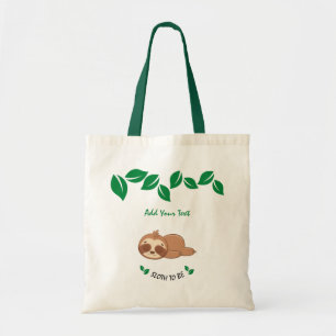 Slot Funny Sloth botanische Blätter Custom Tragetasche
