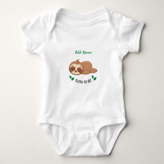 Slot | Funny Zitat Custom Niedlich Sloth Unisex Baby Strampler (Vorderseite)