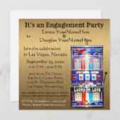 Slot Machine Gold Lucky in Liebe Einladung (Vorne/Hinten)