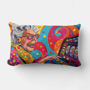 Slot Machine Granny Throw PIllow Lendenkissen