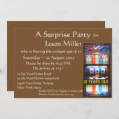 Slot Machine Jackpot 21. Geburtstag Einladung (Vorne/Hinten)