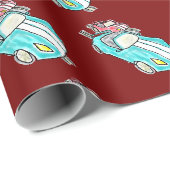 Slotcar-Rennen Geschenkpapier (Rolleneckpunkt)