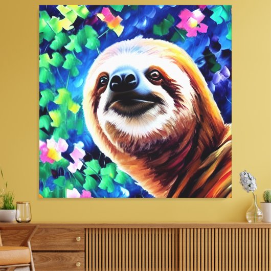 Sloth - 40 x 40 Canvas Print Leinwanddruck (Insitu (Wohnzimmer))