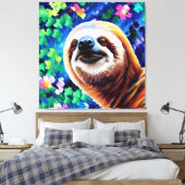 Sloth - 40 x 40 Canvas Print Leinwanddruck (Insitu (Schlafzimmer))