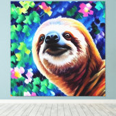 Sloth - 40 x 40 Canvas Print Leinwanddruck (Insitu (Holzboden))