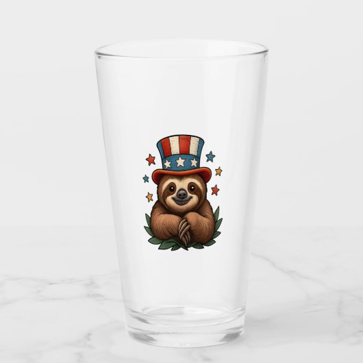 Sloth 4th of July Glas (Vorderseite)