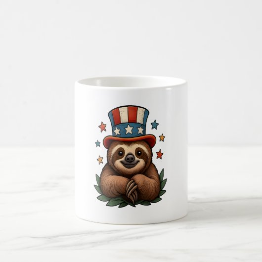 Sloth 4th of July Kaffeetasse (Mittel)