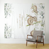 Sloth Airy Greenery Baby Shower Foto Booth Prop Wandteppich (Beispiel (Horizontal))