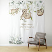 Sloth Airy Greenery Baby Shower Foto Booth Prop Wandteppich (Beispiel)