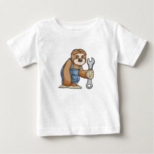 Sloth als Handwerker mit Wrench Baby T-shirt