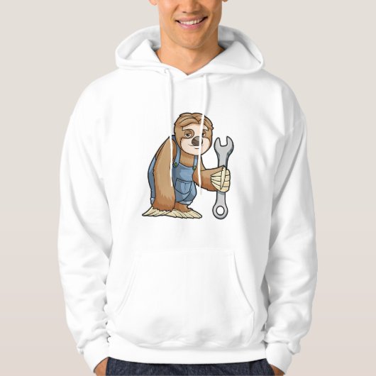 Sloth als Handwerker mit Wrench Hoodie (Vorderseite)