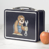 Sloth als Handwerker mit Wrench Metall Brotdose (Beispiel)