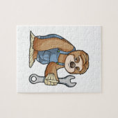 Sloth als Handwerker mit Wrench Puzzle (Horizontal)
