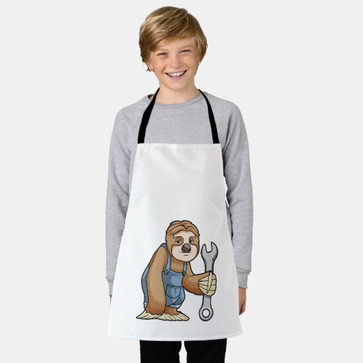 Sloth als Handwerker mit Wrench Schürze (Getragen)