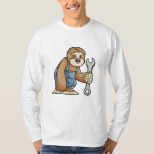 Sloth als Handwerker mit Wrench T-Shirt