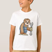 Sloth als Handwerker mit Wrench T-Shirt (Vorderseite)