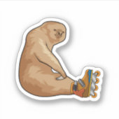 Sloth als Inline-Skater mit Inline-Skaten Aufkleber (Vorderseite)