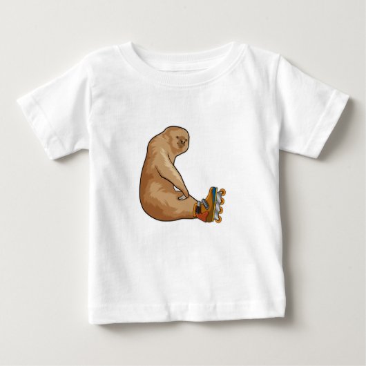 Sloth als Inline-Skater mit Inline-Skaten Baby T-shirt (Vorderseite)