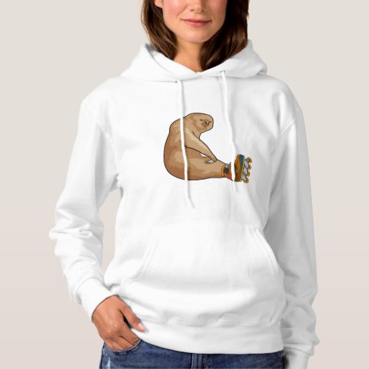 Sloth als Inline-Skater mit Inline-Skaten Hoodie (Vorderseite)