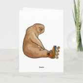 Sloth als Inline-Skater mit Inline-Skaten Karte (Rückseite)