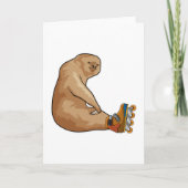 Sloth als Inline-Skater mit Inline-Skaten Karte (Vorderseite)