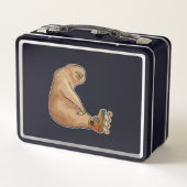 Sloth als Inline-Skater mit Inline-Skaten Metall Brotdose (Rückseite)