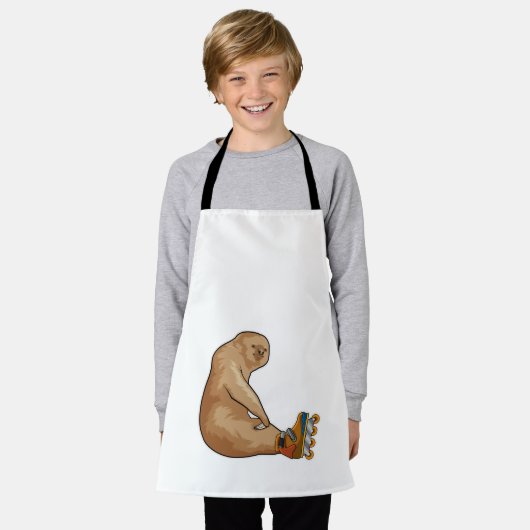 Sloth als Inline-Skater mit Inline-Skaten Schürze (Getragen)