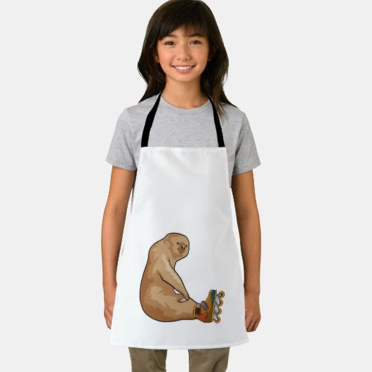 Sloth als Inline-Skater mit Inline-Skaten Schürze (Insitu)