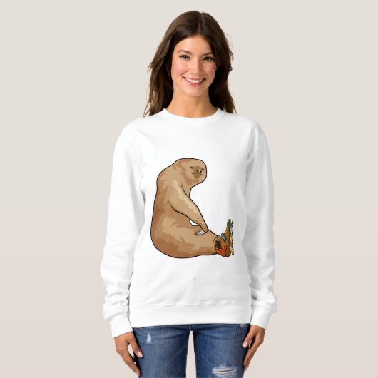 Sloth als Inline-Skater mit Inline-Skaten Sweatshirt (Vorne ganz)
