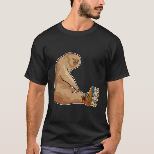 Sloth als Inline-Skater mit Inline-Skaten T-Shirt (Vorderseite)