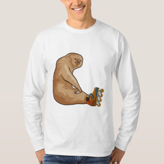 Sloth als Inline-Skater mit Inline-Skaten T-Shirt (Vorderseite)