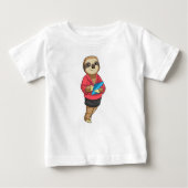 Sloth als Secretary mit Notepad Baby T-shirt (Vorderseite)