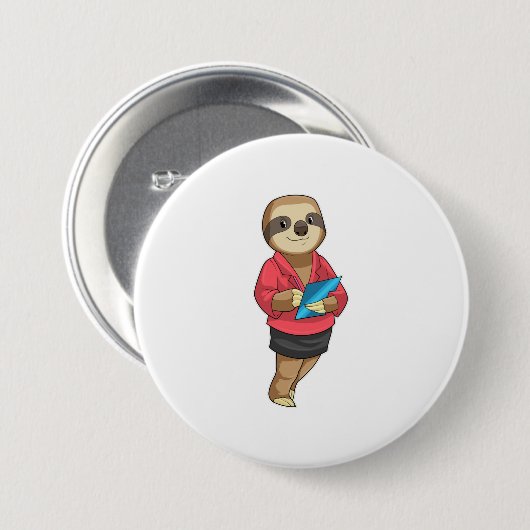 Sloth als Secretary mit Notepad Button (Vorne & Hinten)