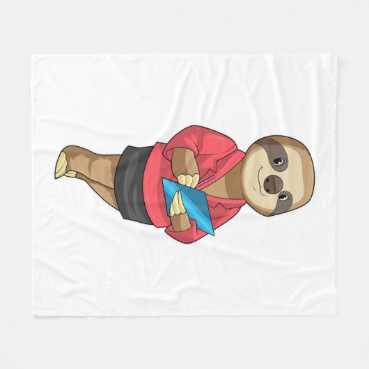 Sloth als Secretary mit Notepad Fleecedecke (Vorderseite (Horizontal))