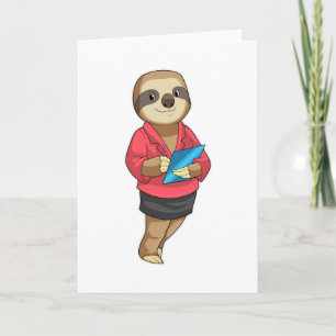 Sloth als Secretary mit Notepad Karte