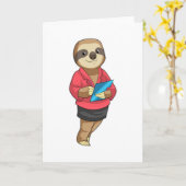 Sloth als Secretary mit Notepad Karte (Gelbe Blume)