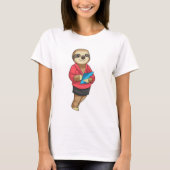 Sloth als Secretary mit Notepad T-Shirt (Vorderseite)