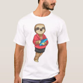 Sloth als Secretary mit Notepad T-Shirt (Vorderseite)