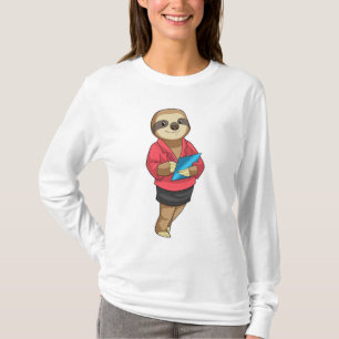 Sloth als Secretary mit Notepad T-Shirt