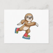 Sloth als Skater mit Inline-Skaten Postkarte (Vorderseite)