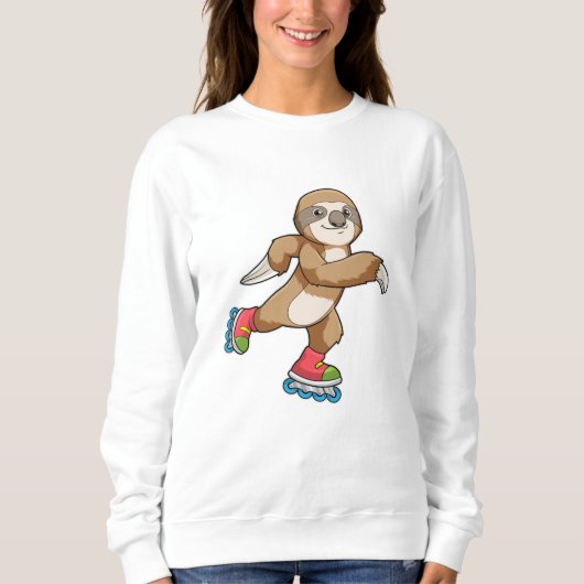 Sloth als Skater mit Inline-Skaten Sweatshirt (Vorderseite)